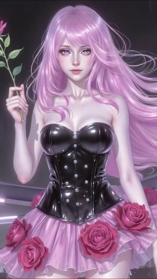 粉发科幻玫瑰少女