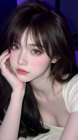 紫夜卧室清纯美女