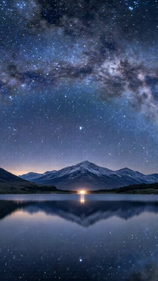 银河星空山湖