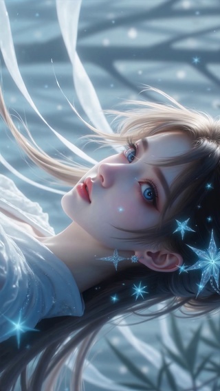 冬日雪景3D写实古风美人