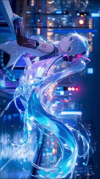 赛博雨夜miku