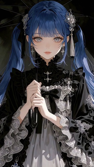 二次元撑伞女孩