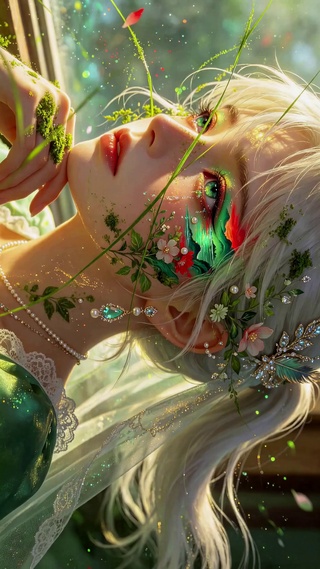 森系彩绘花卉美少女