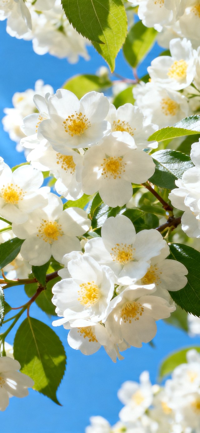 4K 蓝天下 清透白色蔷薇