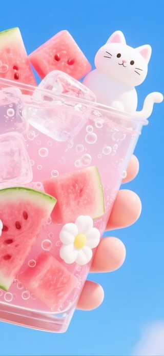 一杯西瓜冰汽水