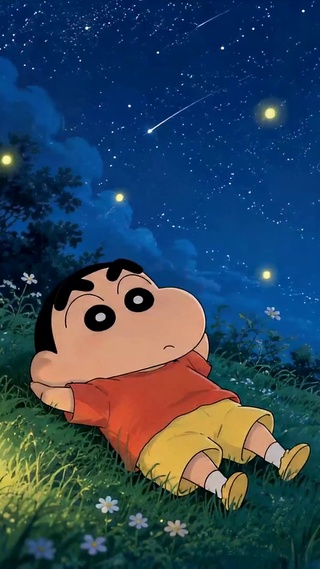 月夜休憩的蜡笔小新