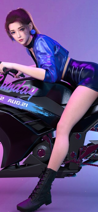 4k机车美女