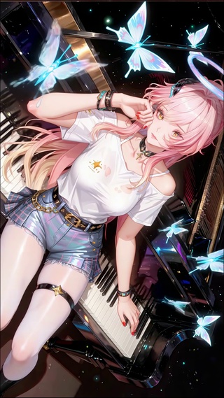 钢琴粉毛女孩爰弥斯