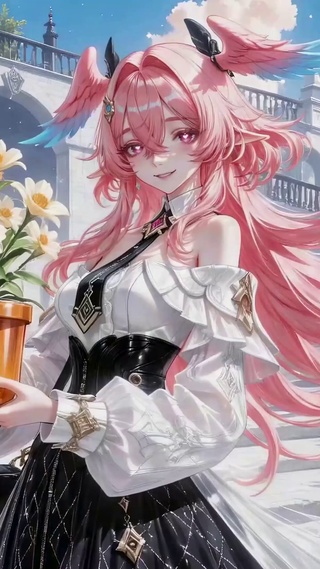 粉发二次元美少女莉奈娅