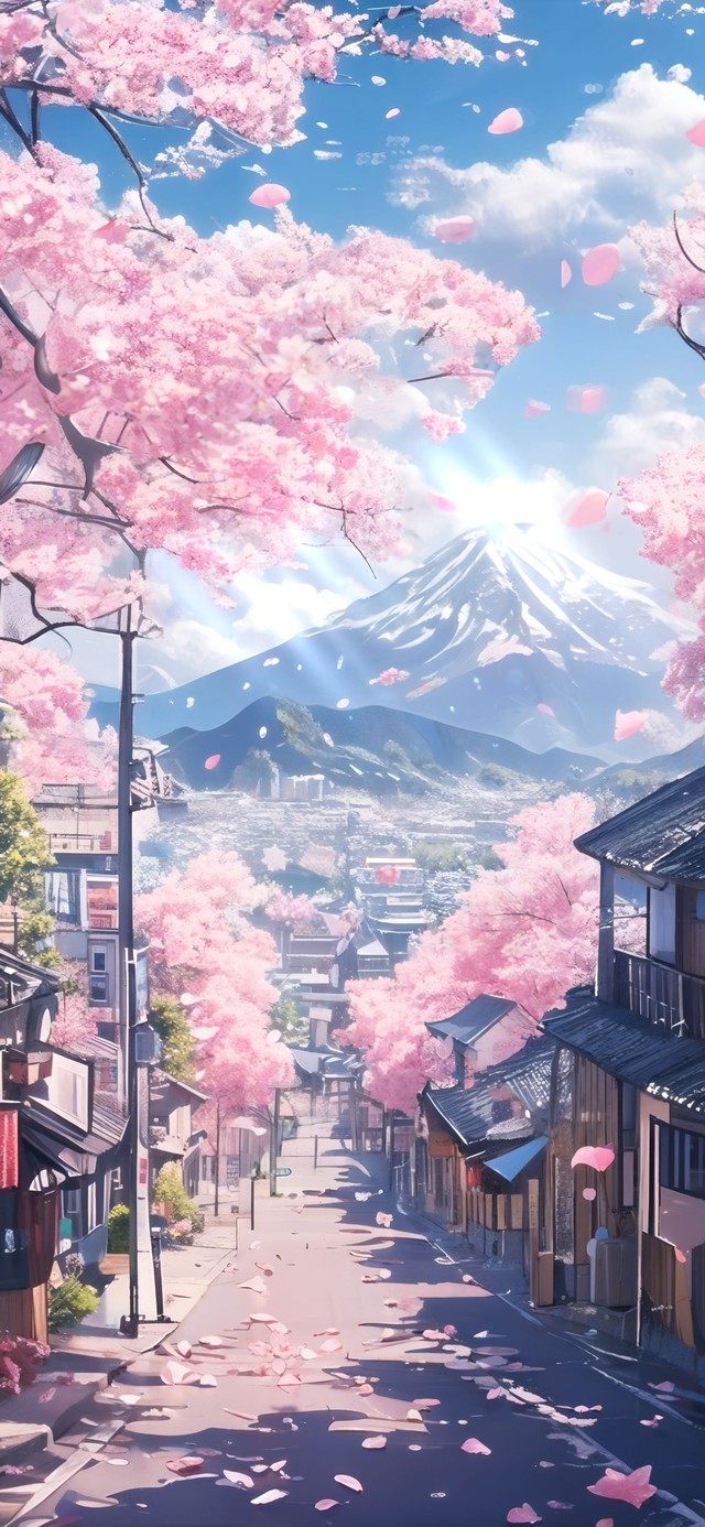 日系樱花街道