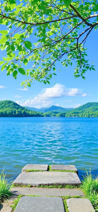 护眼湖畔风景
