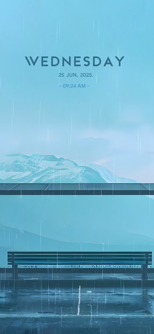 雨のバス停-天青色等烟雨