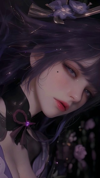 暗调紫发少女