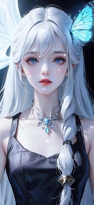 4K超唯美雪中晶蝶少女