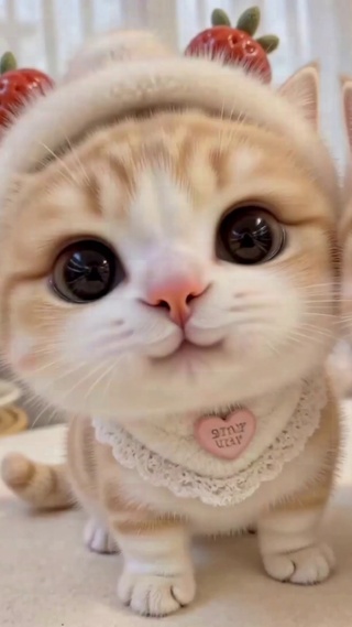 软萌可爱草莓小猫