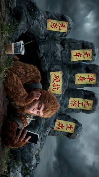 当代打工人黑悟空趣味壁纸
