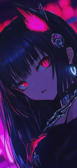 霓虹灯下的少女