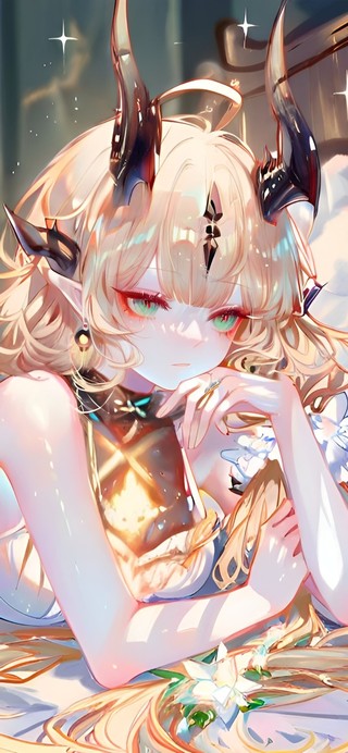 趴着的白丝少女-焰影苇草