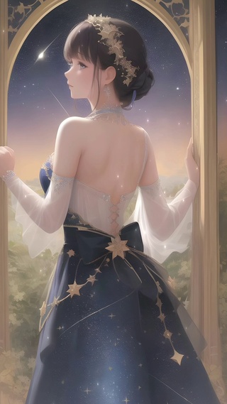 站在窗边的少女