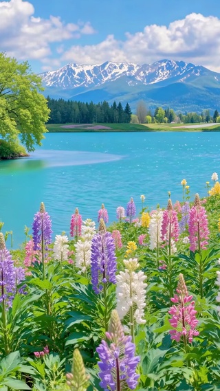 湖岸的春日童话