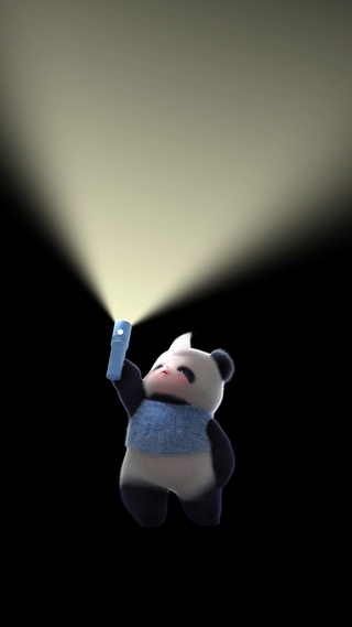 熊非熊手电筒开灯动态壁纸蓝背心