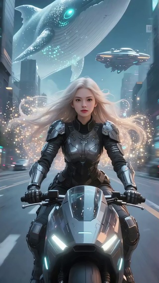 被追逐的机车美女