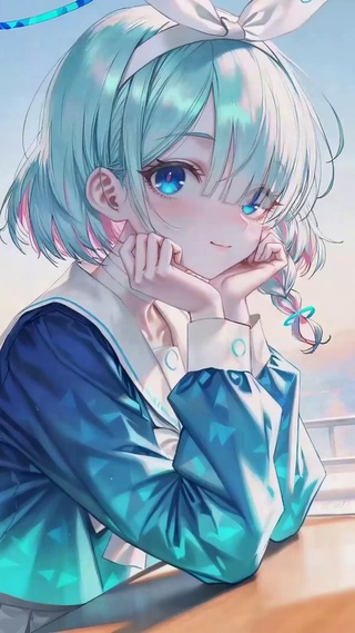 教室窗边蓝发少女阿罗娜