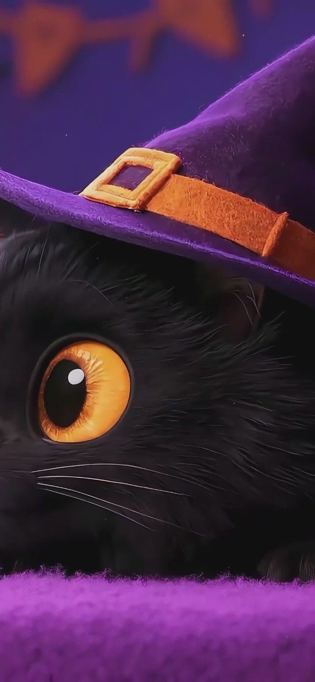 万圣节可爱小黑猫