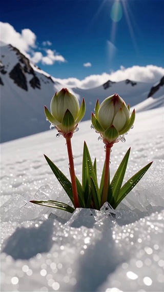 冰峰雪莲开花了