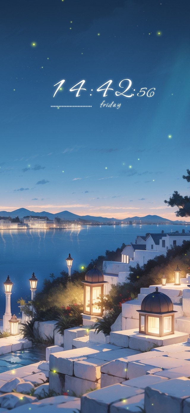 夜色下的圣托里尼