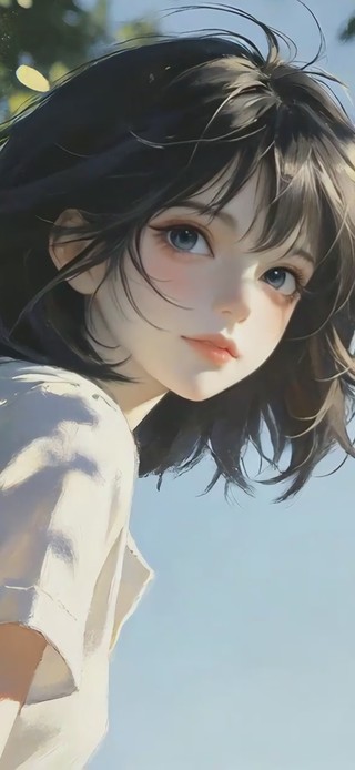 清新短发女孩