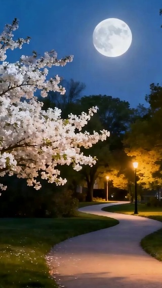 夜景花草树木