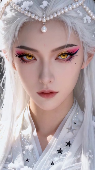 银发古风精致美人
