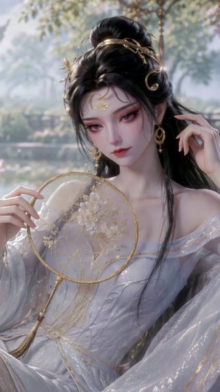 古风樱花庭院古装美人