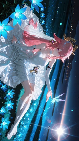 荧光花海婚纱神子