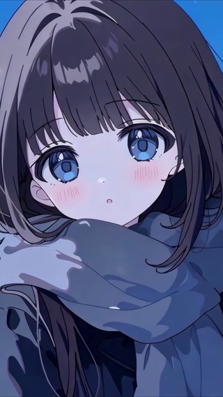 唯美雪天小女孩