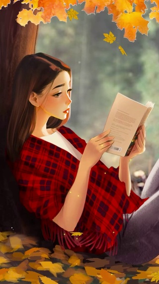 清纯树下美少女