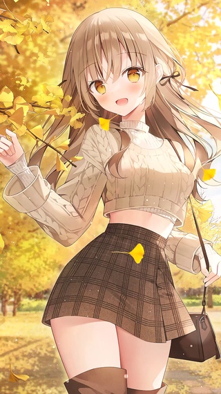 唯美可爱银杏少女