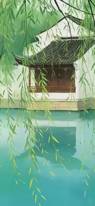 柳色绕溪居