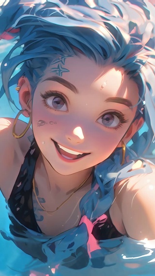 泳池甜美金克丝