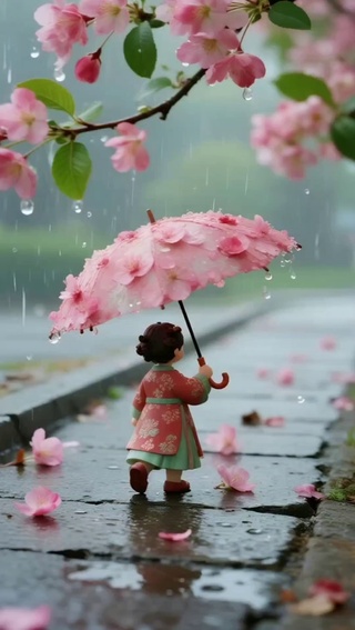 花伞女孩