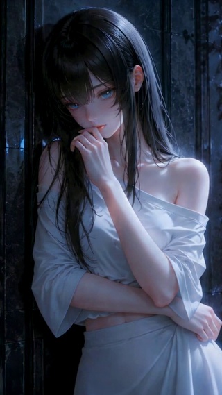 月夜古堡清冷美少女