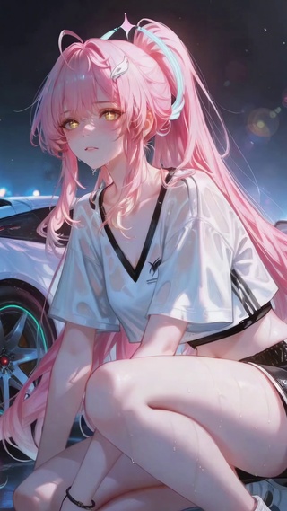 雨夜粉发超跑美少女-爱弥斯