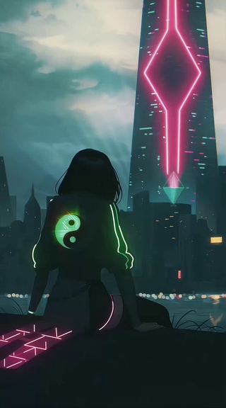赛博朋克少女4k动态壁纸