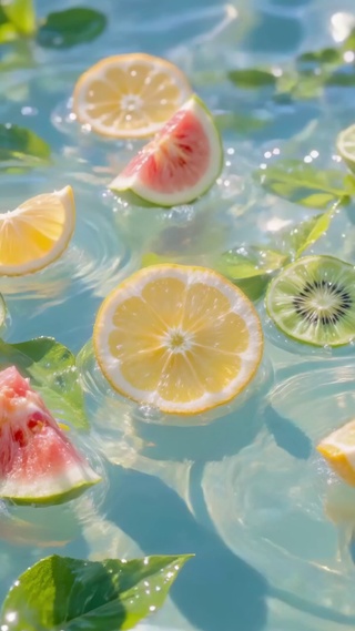 护眼夏池清凉鲜果