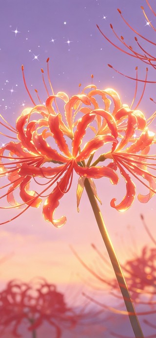 花漾壁纸|彼岸花海的温柔暮色