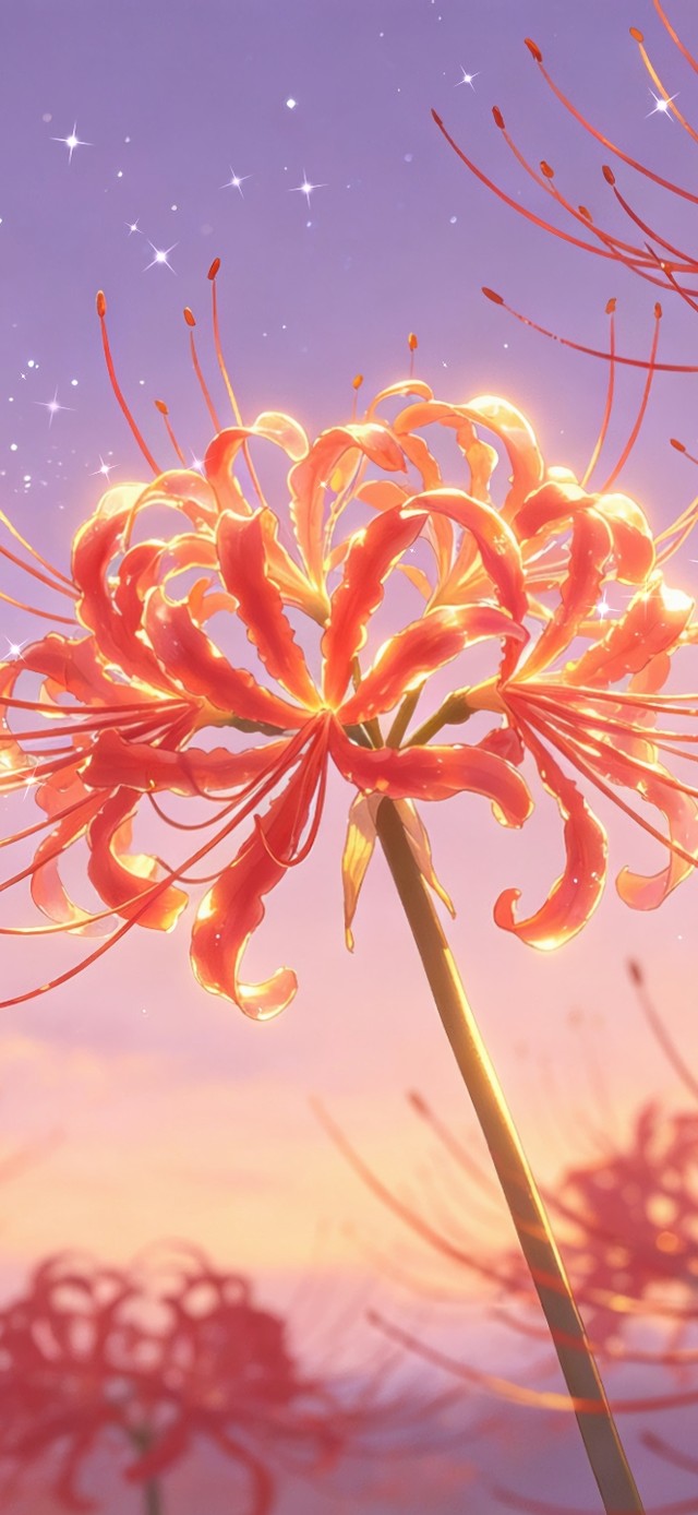 花漾壁纸|彼岸花海的温柔暮色