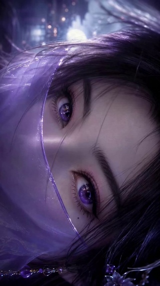 紫眸薄纱少女