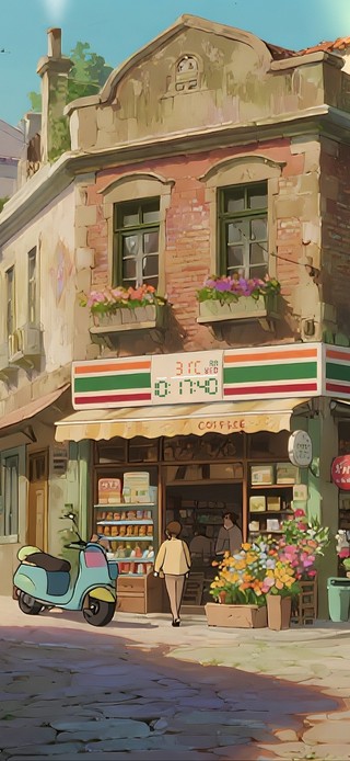 儿时怀旧老街光景 （门头时钟）