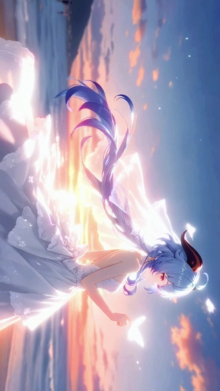 甘雨丨海屿落日丨